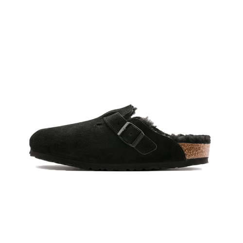 Birkenstock Boston Shearling Suede Black Birkenstock Boston Shearling Suede Black