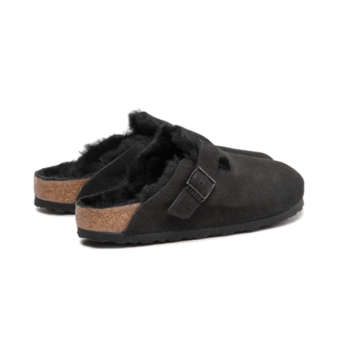 Birkenstock Boston Shearling Suede Black Birkenstock Boston Shearling Suede Black