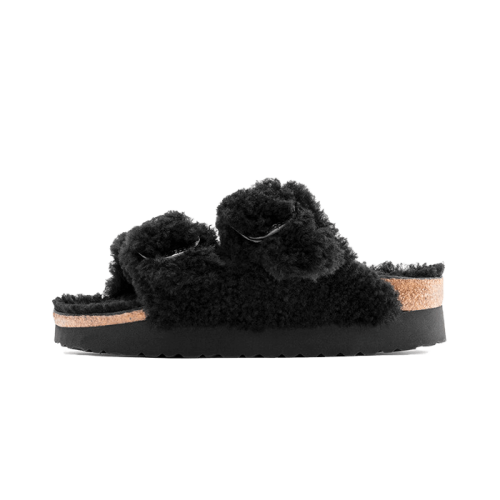 Birkenstock Arizona Big Buckle Shearling Teddy Black Birkenstock Arizona Big Buckle Shearling Teddy Black
