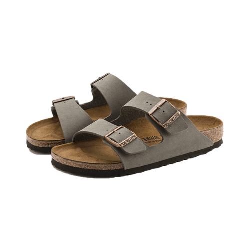 Birkenstock Arizona Birko-Flor Nubuck Stone Birkenstock Arizona Birko-Flor Nubuck Stone