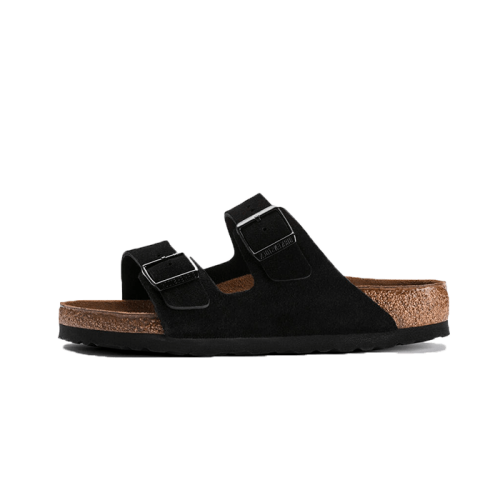 Birkenstock Arizona Suede Leather Soft Footbed Black Birkenstock Arizona Suede Leather Soft Footbed Black