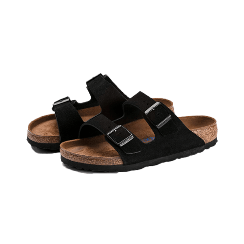 Birkenstock Arizona Suede Leather Soft Footbed Black Birkenstock Arizona Suede Leather Soft Footbed Black