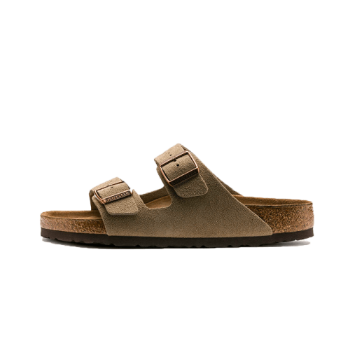 Birkenstock Arizona Suede Leather Soft Footbed Taupe Birkenstock Arizona Suede Leather Soft Footbed Taupe
