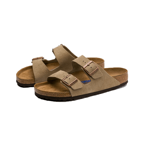 Birkenstock Arizona Suede Leather Soft Footbed Taupe Birkenstock Arizona Suede Leather Soft Footbed Taupe