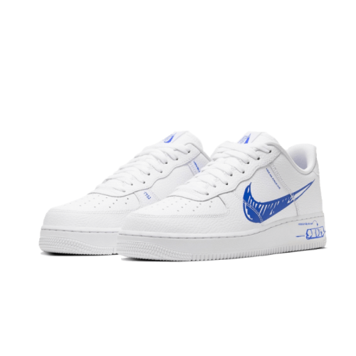 Nike Air Force 1 Low Sketch Blue Swoosh Nike Air Force 1 Low Sketch Blue Swoosh