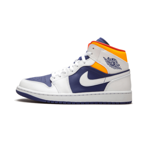 Air Jordan 1 Mid White Laser Orange Deep Royal Blue Air Jordan 1 Mid White Laser Orange Deep Royal Blue