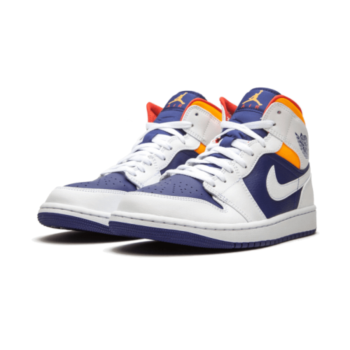 Air Jordan 1 Mid White Laser Orange Deep Royal Blue Air Jordan 1 Mid White Laser Orange Deep Royal Blue