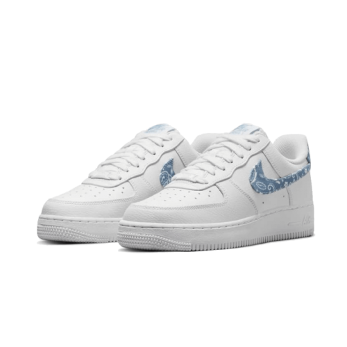 Nike Air Force 1 Low '07 Essential White Worn Blue Paisley Nike Air Force 1 Low '07 Essential White Worn Blue Paisley