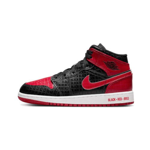 Air Jordan 1 Mid Bred Text Air Jordan 1 Mid Bred Text