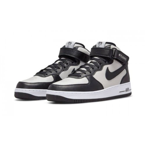 Nike Air Force 1 Mid Stussy Grey Black Nike Air Force 1 Mid Stussy Grey Black