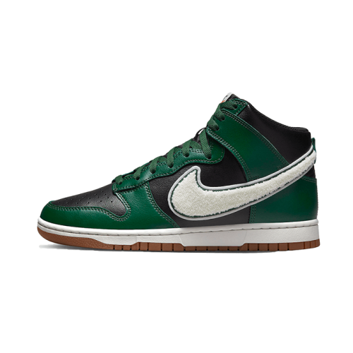 Nike Dunk High Chenille Swoosh Black Green Nike Dunk High Chenille Swoosh Black Green