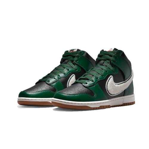 Nike Dunk High Chenille Swoosh Black Green Nike Dunk High Chenille Swoosh Black Green