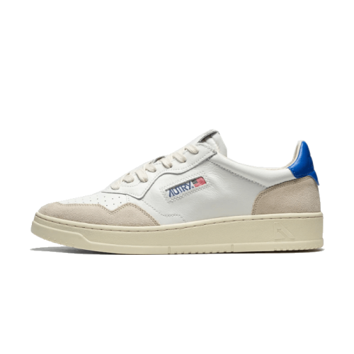 AUTRY Medalist Leather Suede Low White Light Blue AUTRY Medalist Leather Suede Low White Light Blue