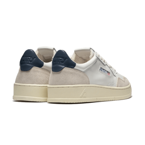 AUTRY Medalist Leather Suede Low White Navy AUTRY Medalist Leather Suede Low White Navy