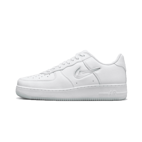 Nike Air Force 1 Low '07 Retro Color of the Month Jewel Swoosh Triple White Nike Air Force 1 Low '07 Retro Color of the Month Jewel Swoosh Triple White