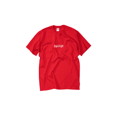 Supreme Swarovski Box Logo Tee Red Supreme Swarovski Box Logo Tee Red