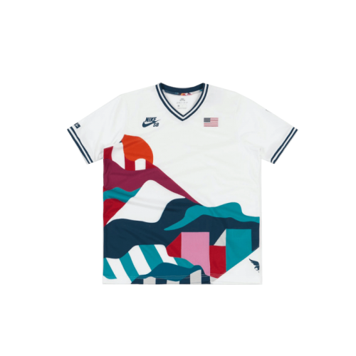 Nike Parra USA Federation Kit Crew Jersey White Brave Blue Nike Parra USA Federation Kit Crew Jersey White Brave Blue
