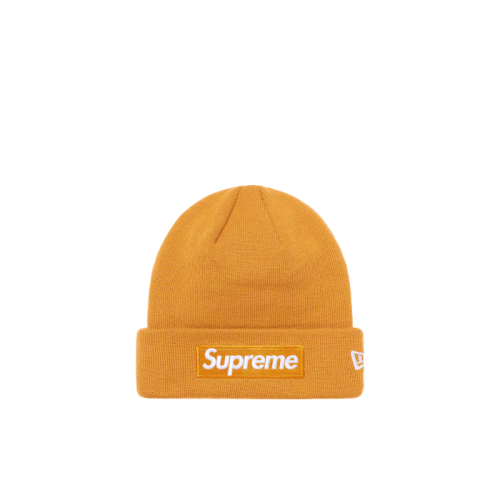 Supreme New Era Box Logo Beanie Mustard Supreme New Era Box Logo Beanie Mustard