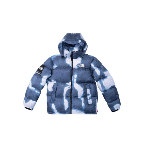 Supreme The North Face Bleached Denim Print Nuptse Jacket Blue Supreme The North Face Bleached Denim Print Nuptse Jacket Blue