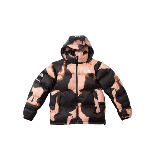 Supreme The North Face Bleached Denim Print Nuptse Jacket Brown Supreme The North Face Bleached Denim Print Nuptse Jacket Brown
