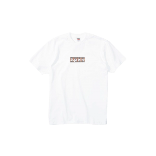 Supreme Burberry Box Logo Tee White Supreme Burberry Box Logo Tee White