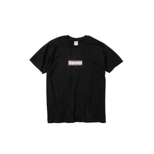 Supreme Burberry Box Logo Tee Black Supreme Burberry Box Logo Tee Black