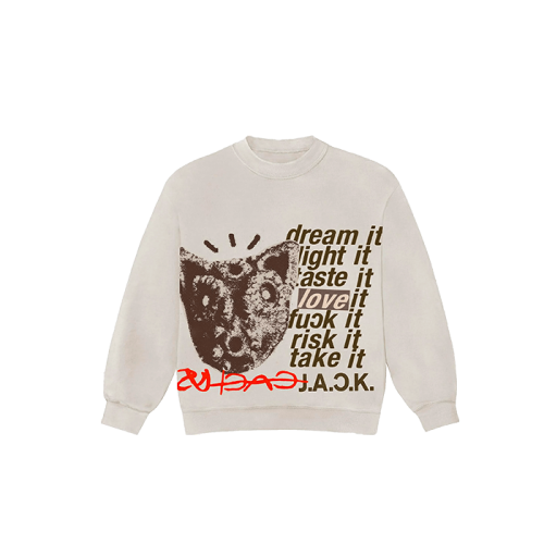 Travis Scott D.L.T.L.F.R.T Crewneck Natural Travis Scott D.L.T.L.F.R.T Crewneck Natural