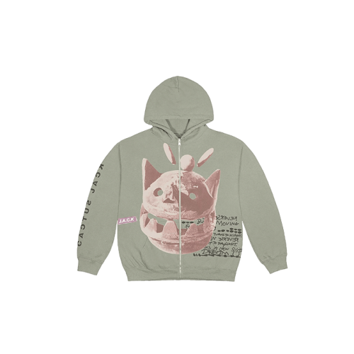 Travis Scott New Sight Zip Up Hoodie Olive Travis Scott New Sight Zip Up Hoodie Olive