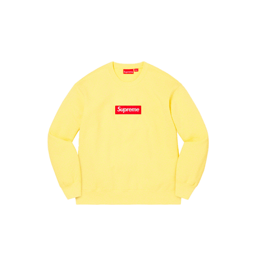 Supreme Box Logo Crewneck Pale Yellow Supreme Box Logo Crewneck Pale Yellow