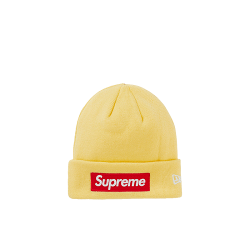 Supreme New Era Box Logo Beanie (FW22) Pale Yellow Supreme New Era Box Logo Beanie (FW22) Pale Yellow