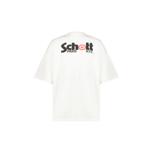 Schott Double Logo T-Shirt White Schott Double Logo T-Shirt White