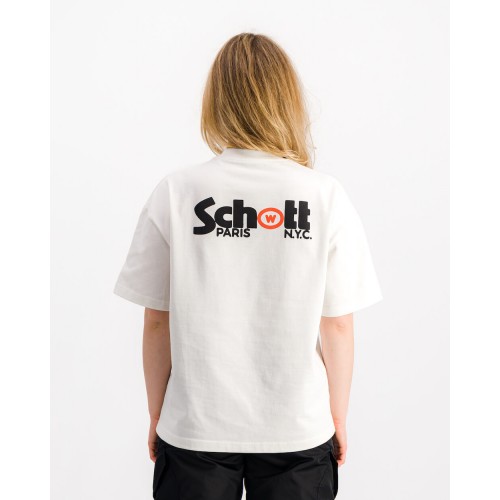 Schott Double Logo T-Shirt White Schott Double Logo T-Shirt White