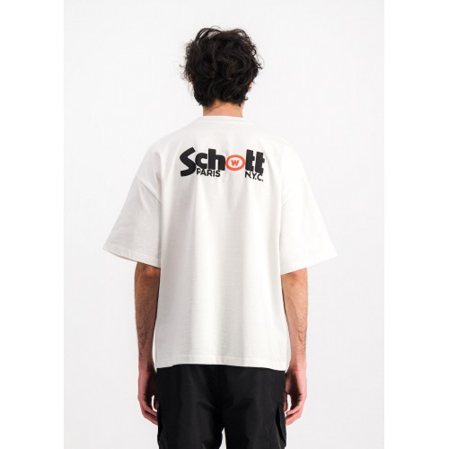 Schott Double Logo T-Shirt White Schott Double Logo T-Shirt White