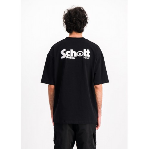 Schott Double Logo T-Shirt Black Schott Double Logo T-Shirt Black